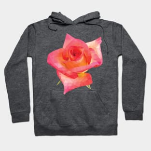 Geometrical Red Rose Hoodie